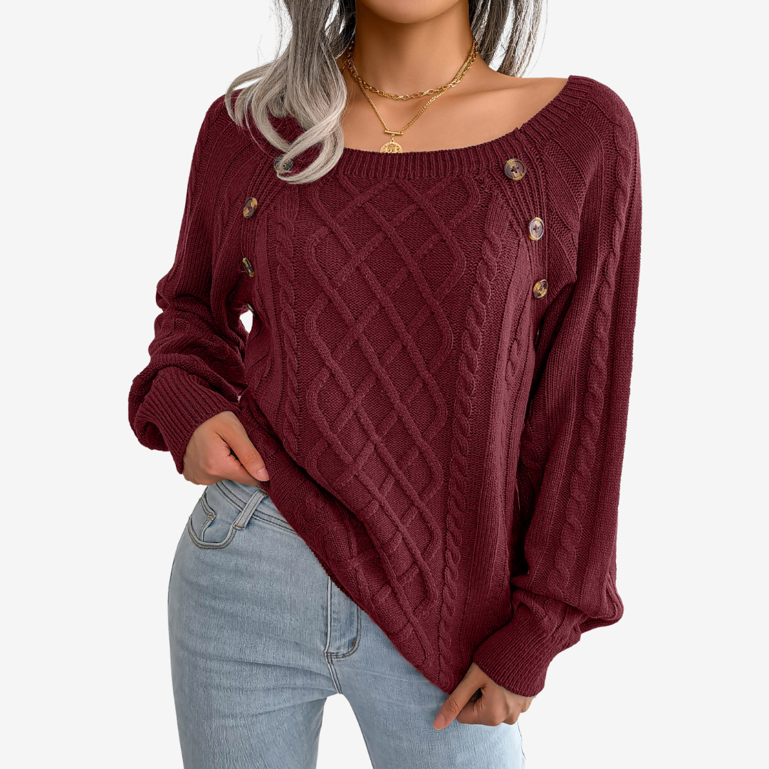 Meli™ Pull avec Détails de Boutons