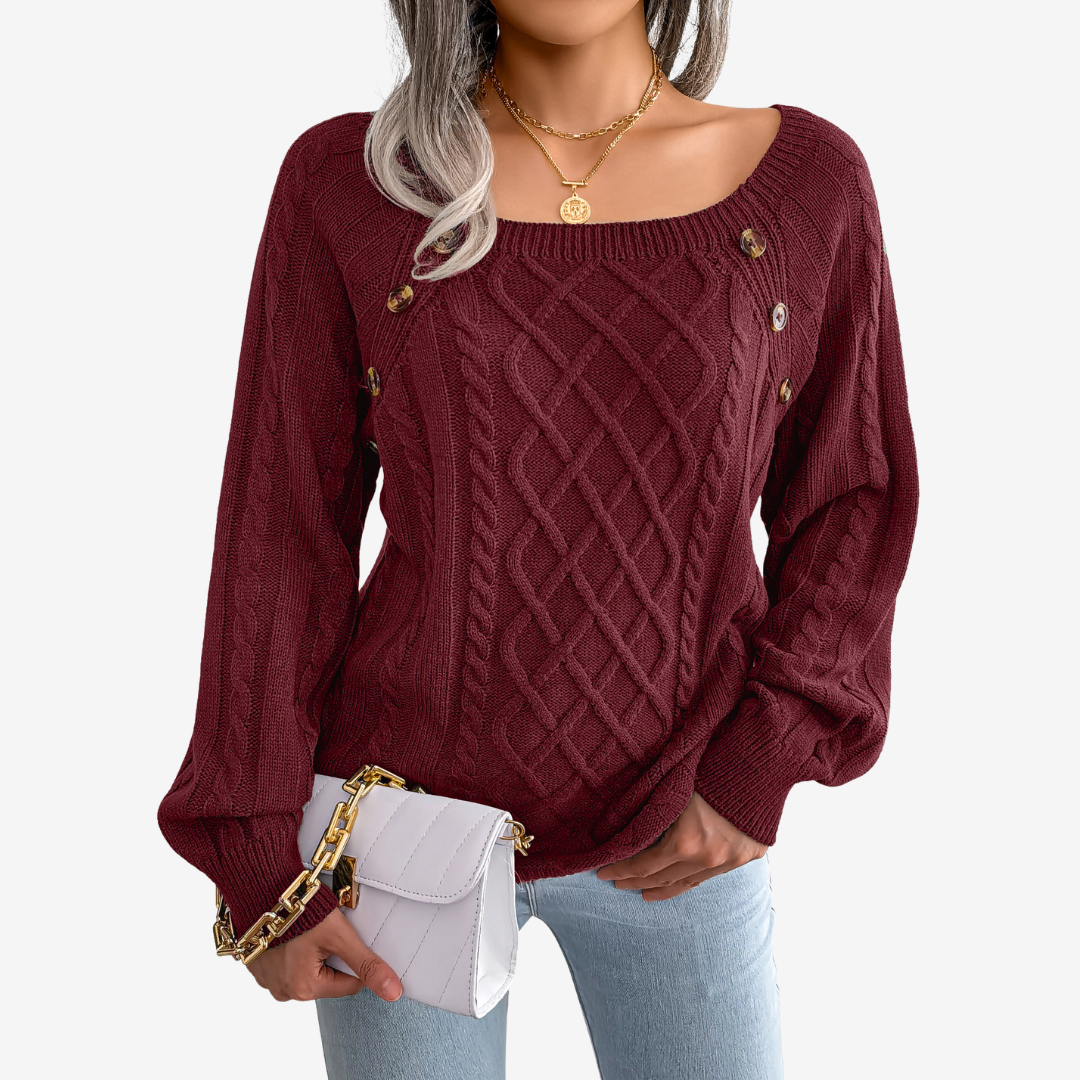 Meli™ Pull avec Détails de Boutons