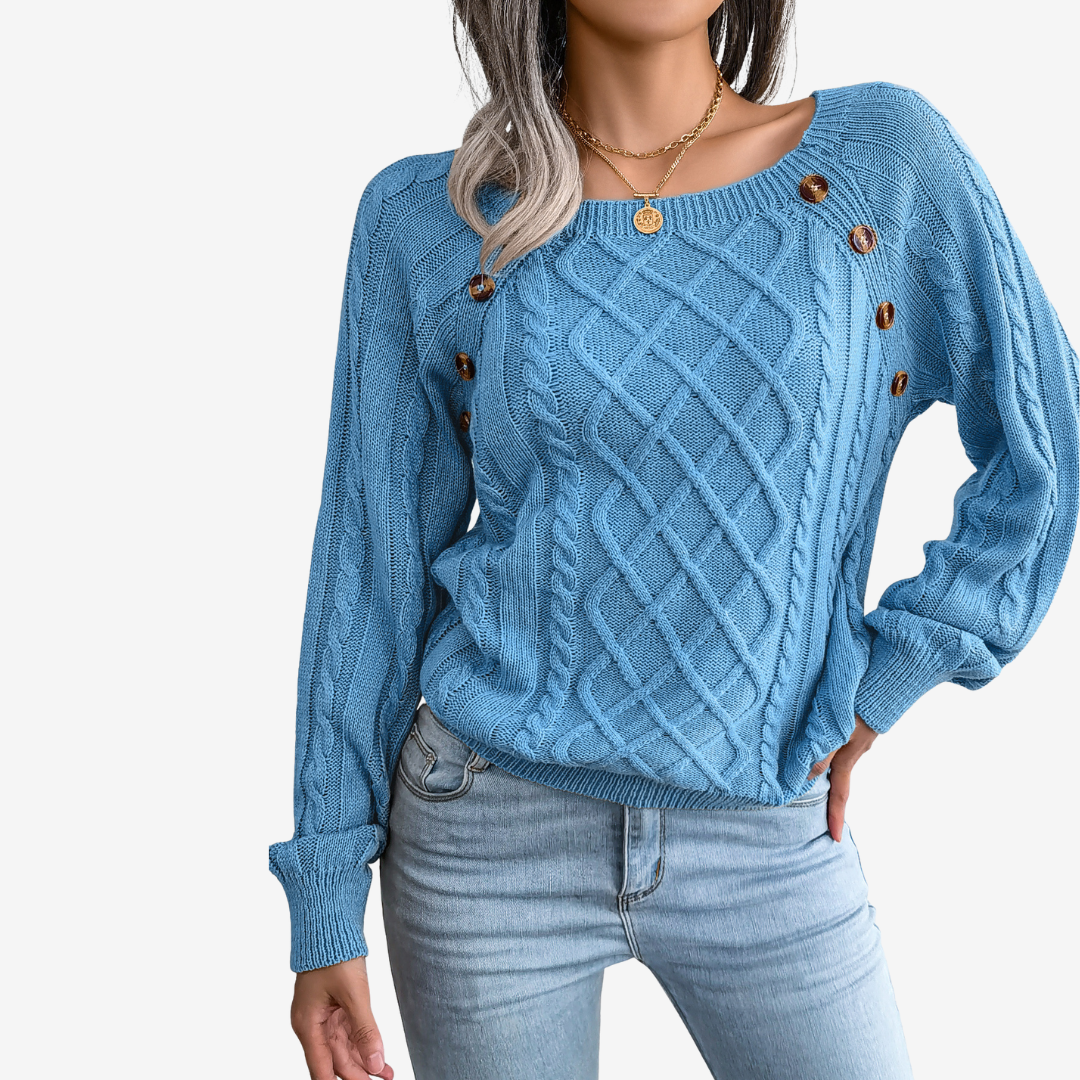 Meli™ Pull avec Détails de Boutons