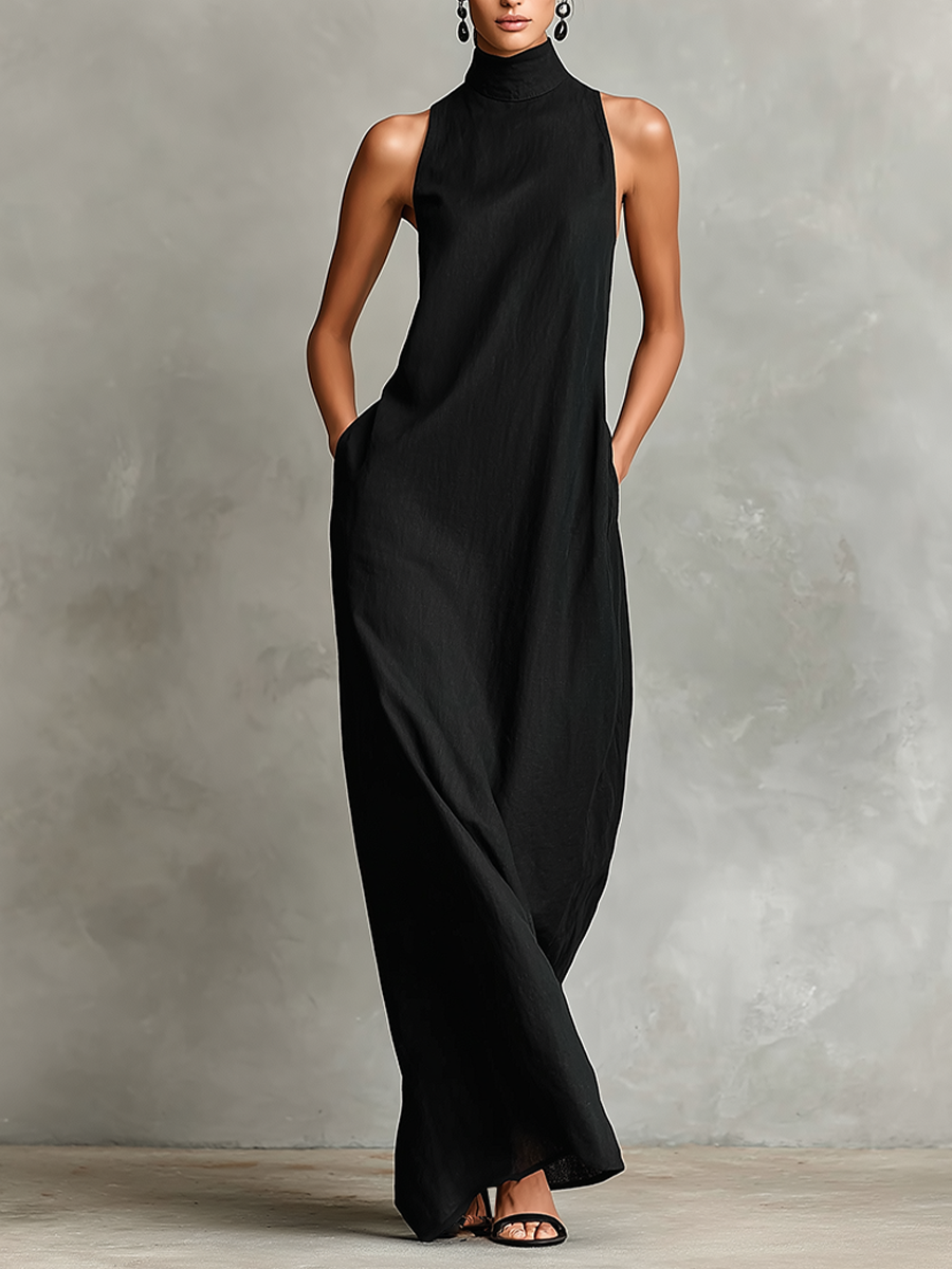 Robe longue à col halter
