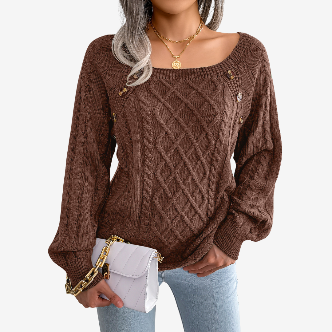 Meli™ Pull avec Détails de Boutons