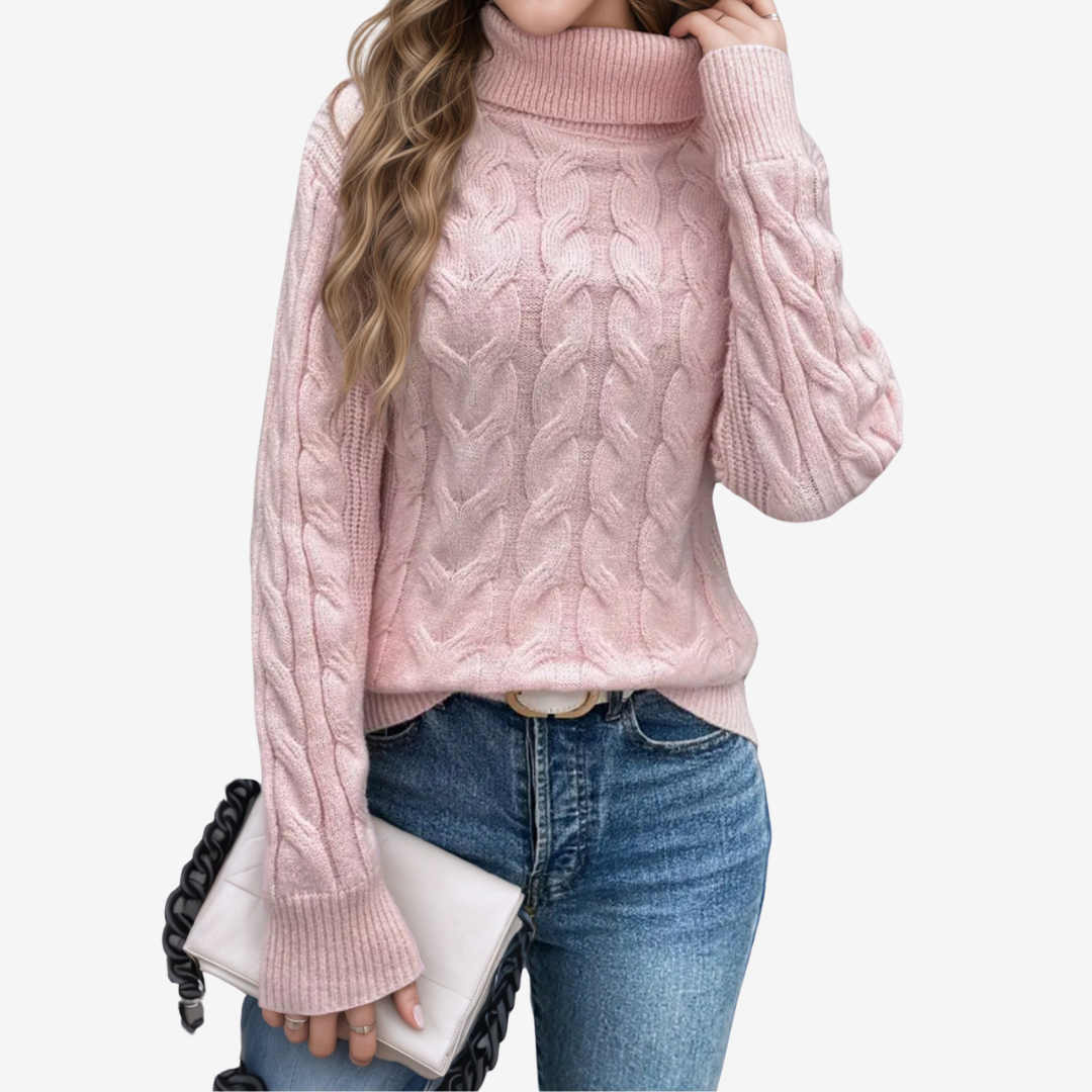 Odile™ Pull Classique à Col Montant