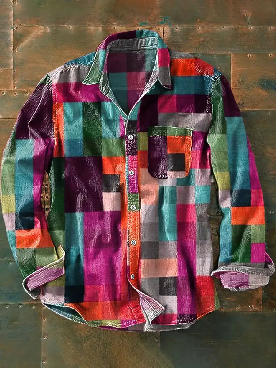 Chemise à manches longues aux couleurs de l'arc-en-ciel