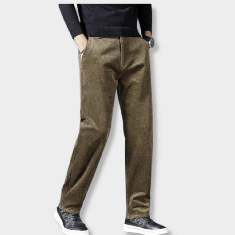 Pantalons en Velours Côtelé Taille Moyenne