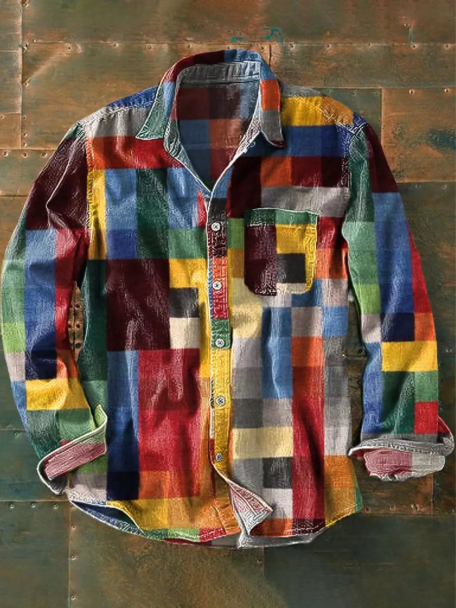 Chemise à manches longues aux couleurs de l'arc-en-ciel