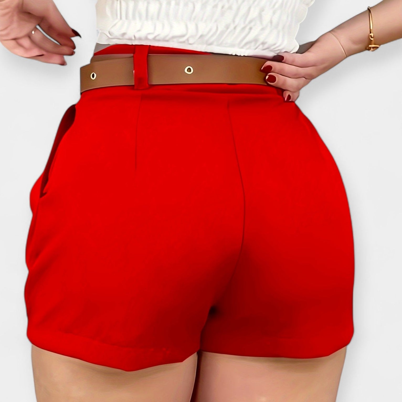 Shorts Plissés Blancs