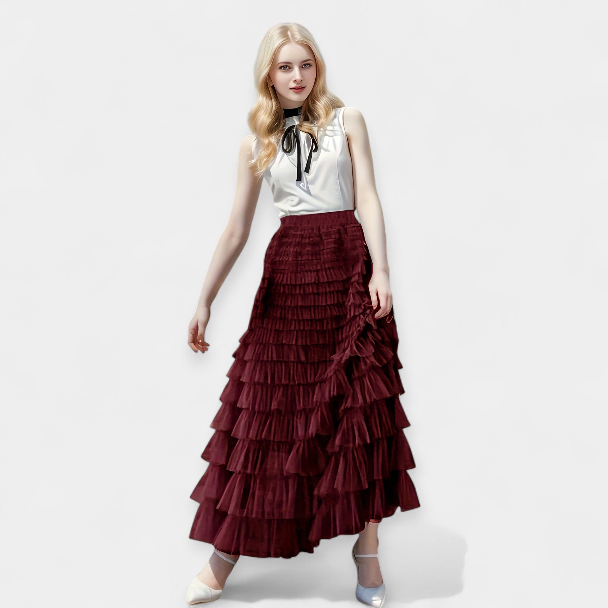 Jupe en Tulle avec Volume et Élégante