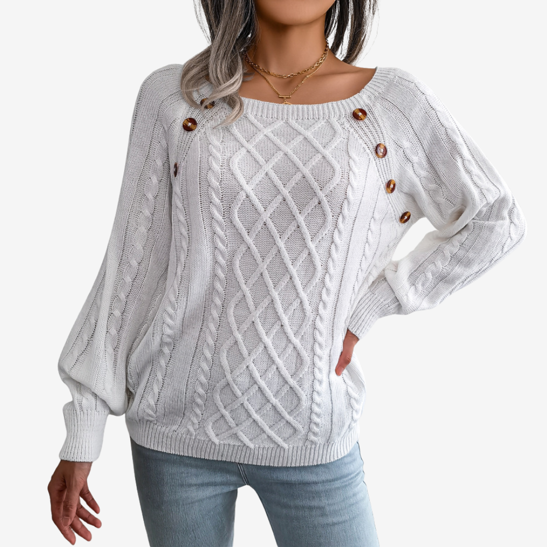 Meli™ Pull avec Détails de Boutons