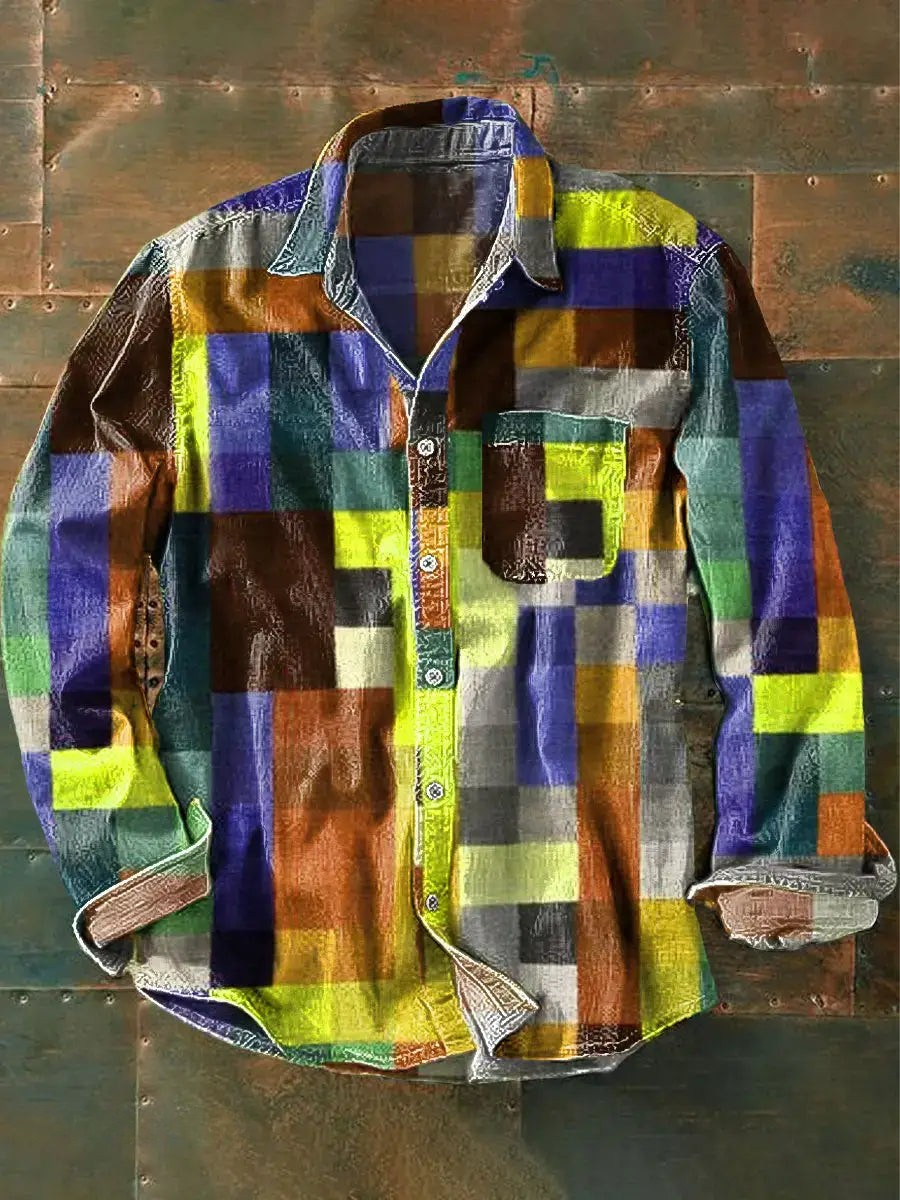 Chemise à manches longues aux couleurs de l'arc-en-ciel