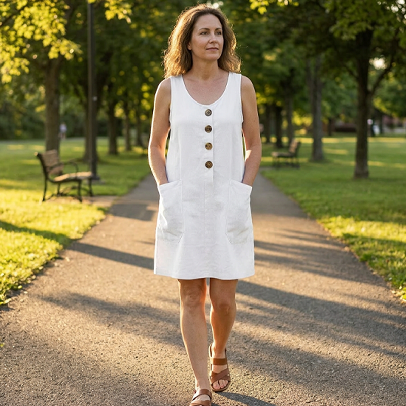 Robe mini sans manches avec poches