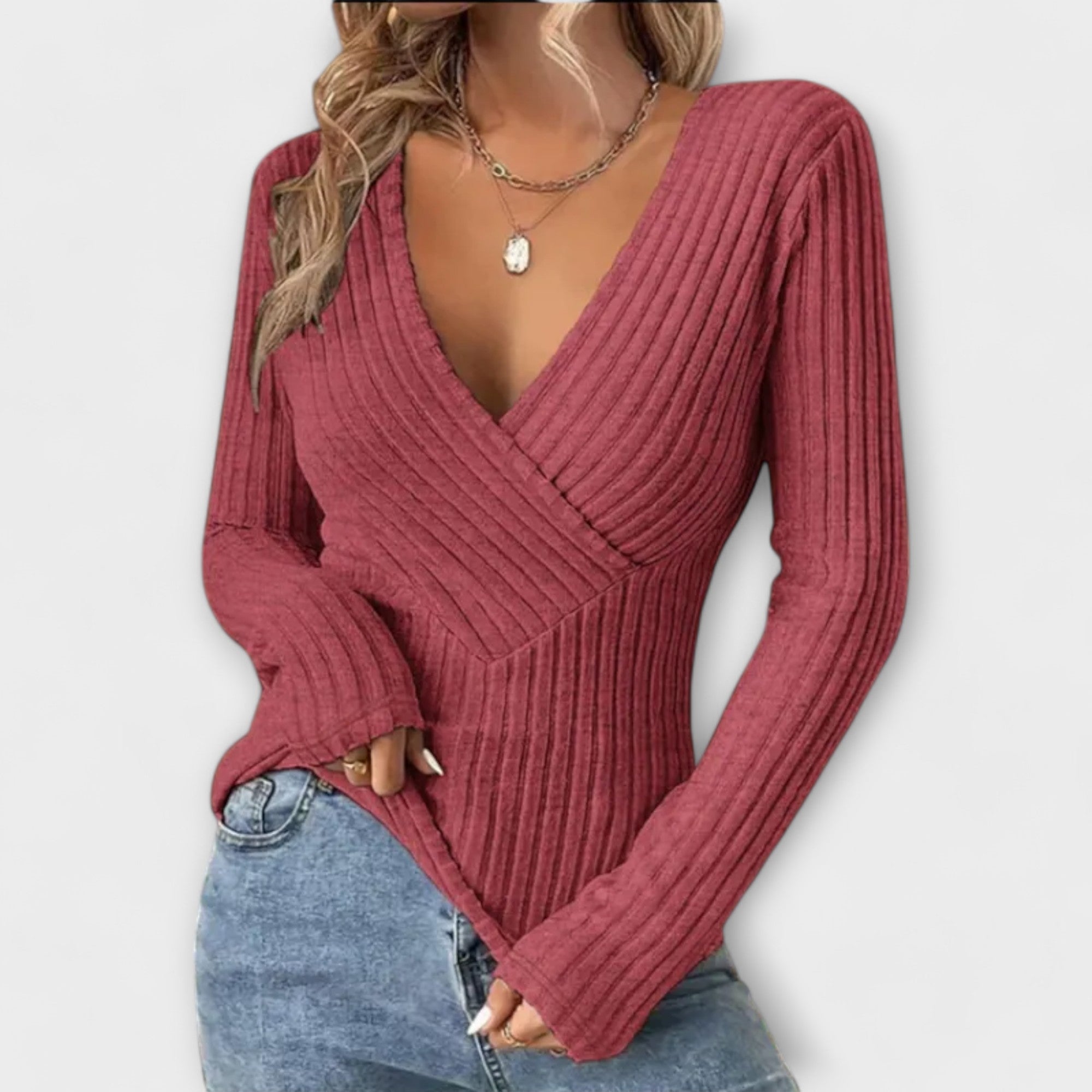 Emily - Camiseta Rayada con Detalle Torcido