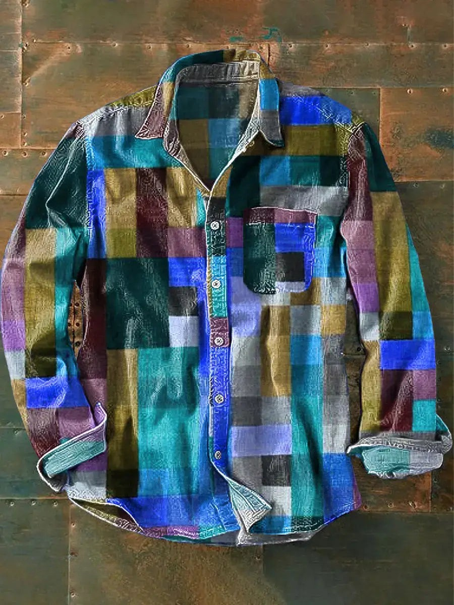 Chemise à manches longues aux couleurs de l'arc-en-ciel