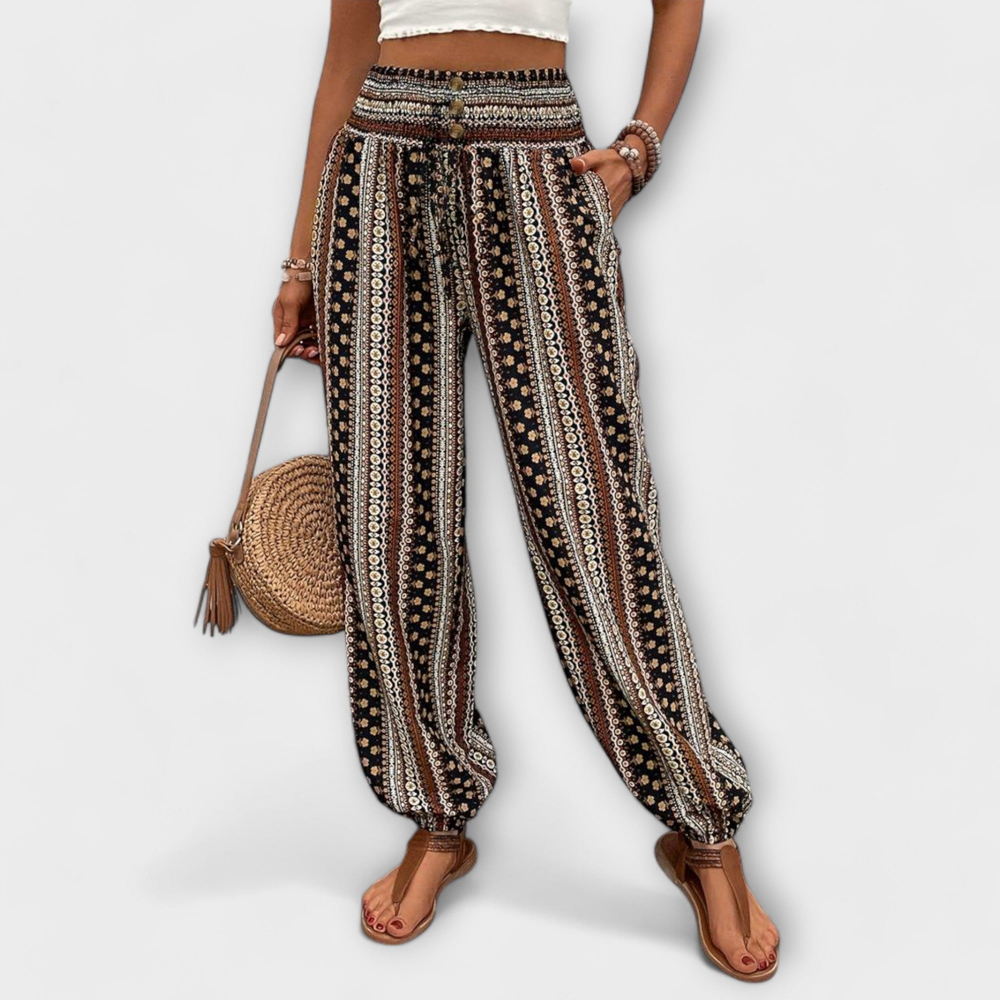 Pantalon avec Imprimé Ethnique