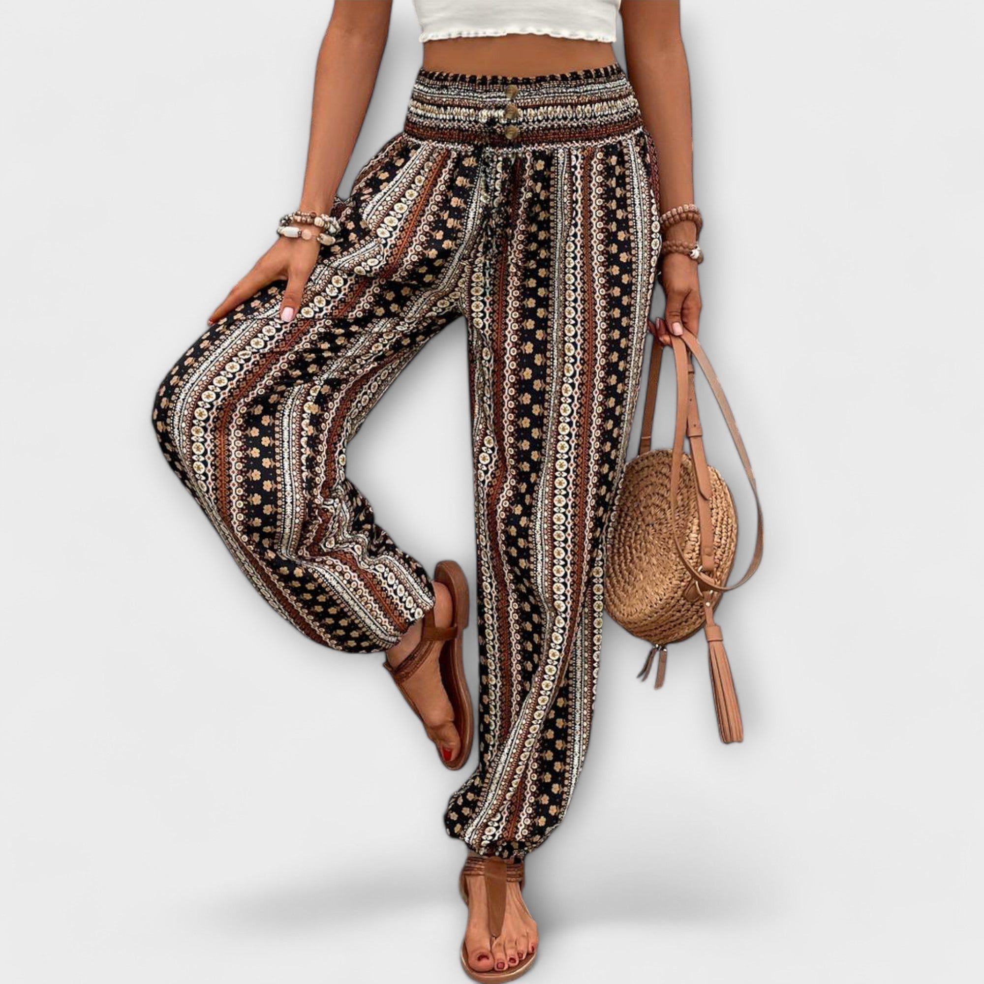 Pantalon avec Imprimé Ethnique