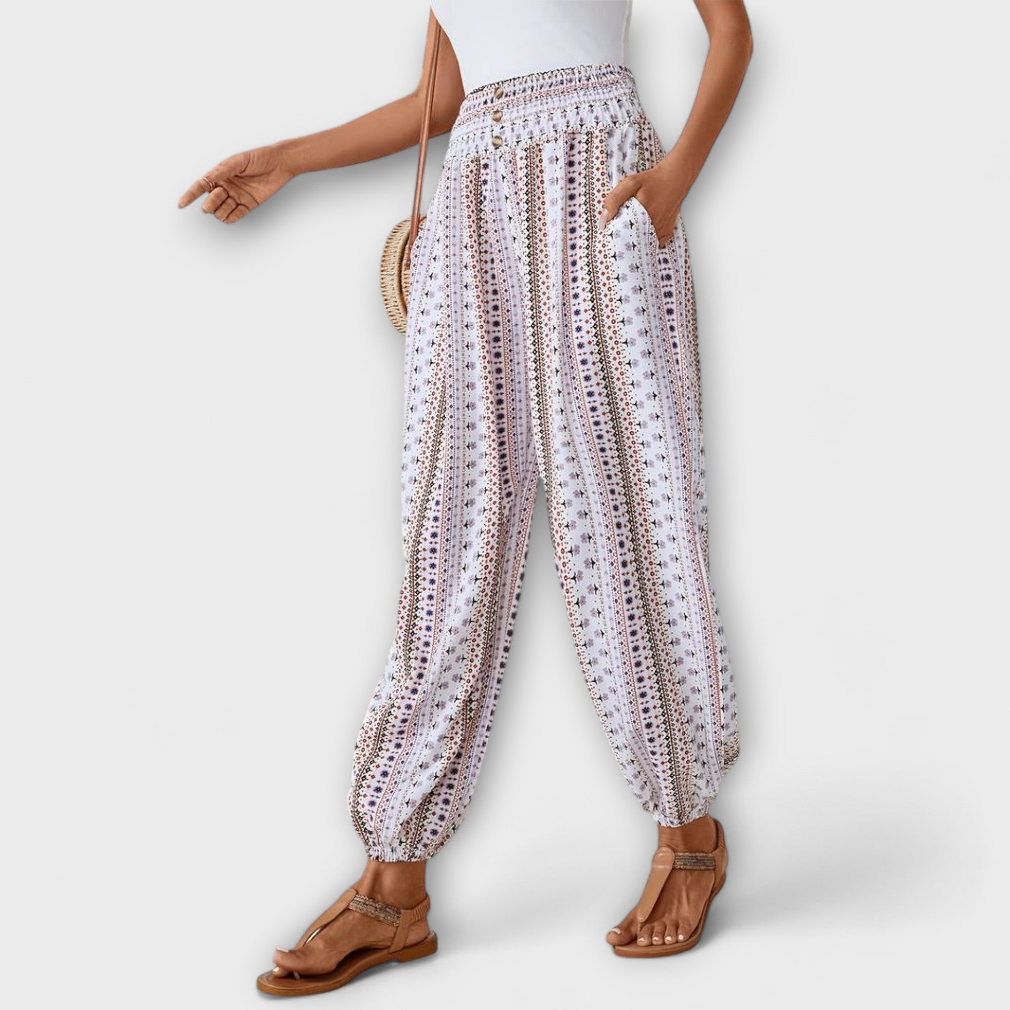 Pantalon avec Imprimé Ethnique