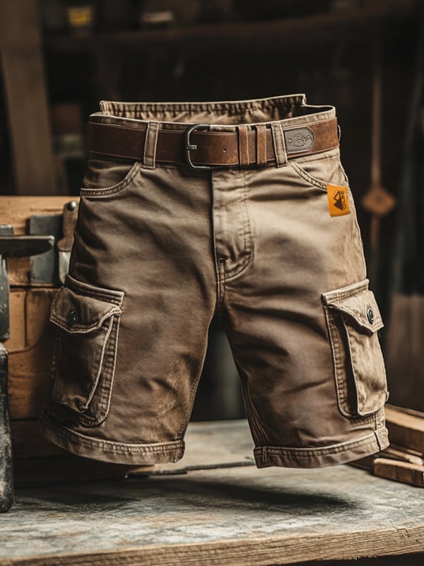 Short cargo rétro à multiples poches