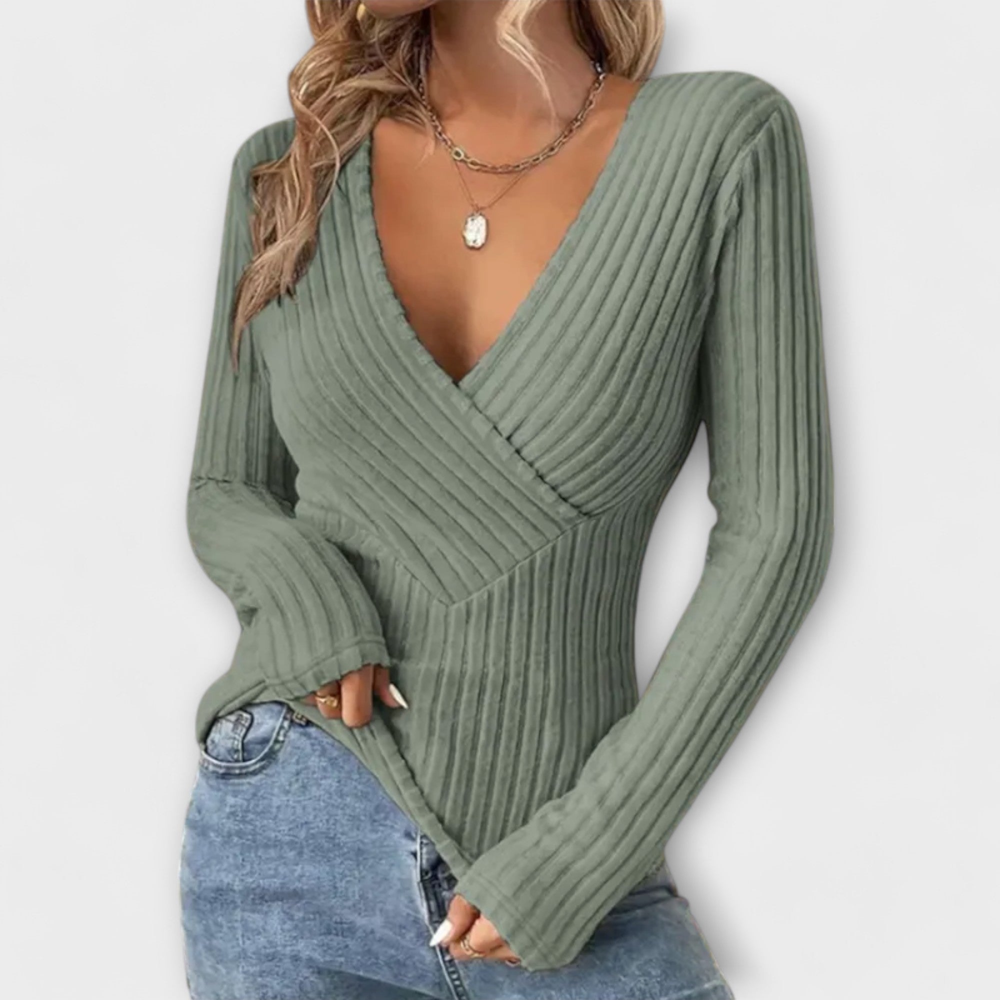 Emily - Camiseta Rayada con Detalle Torcido