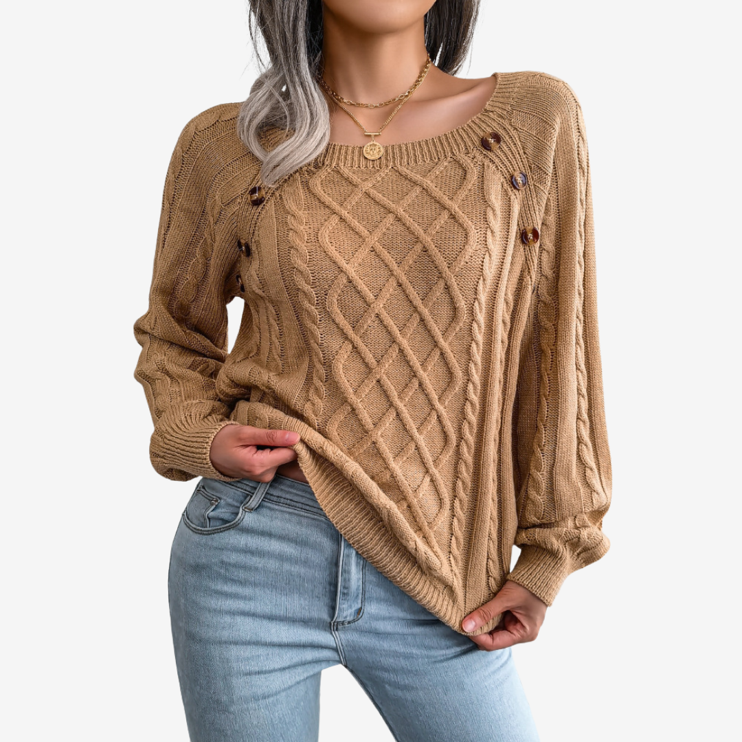 Meli™ Pull avec Détails de Boutons