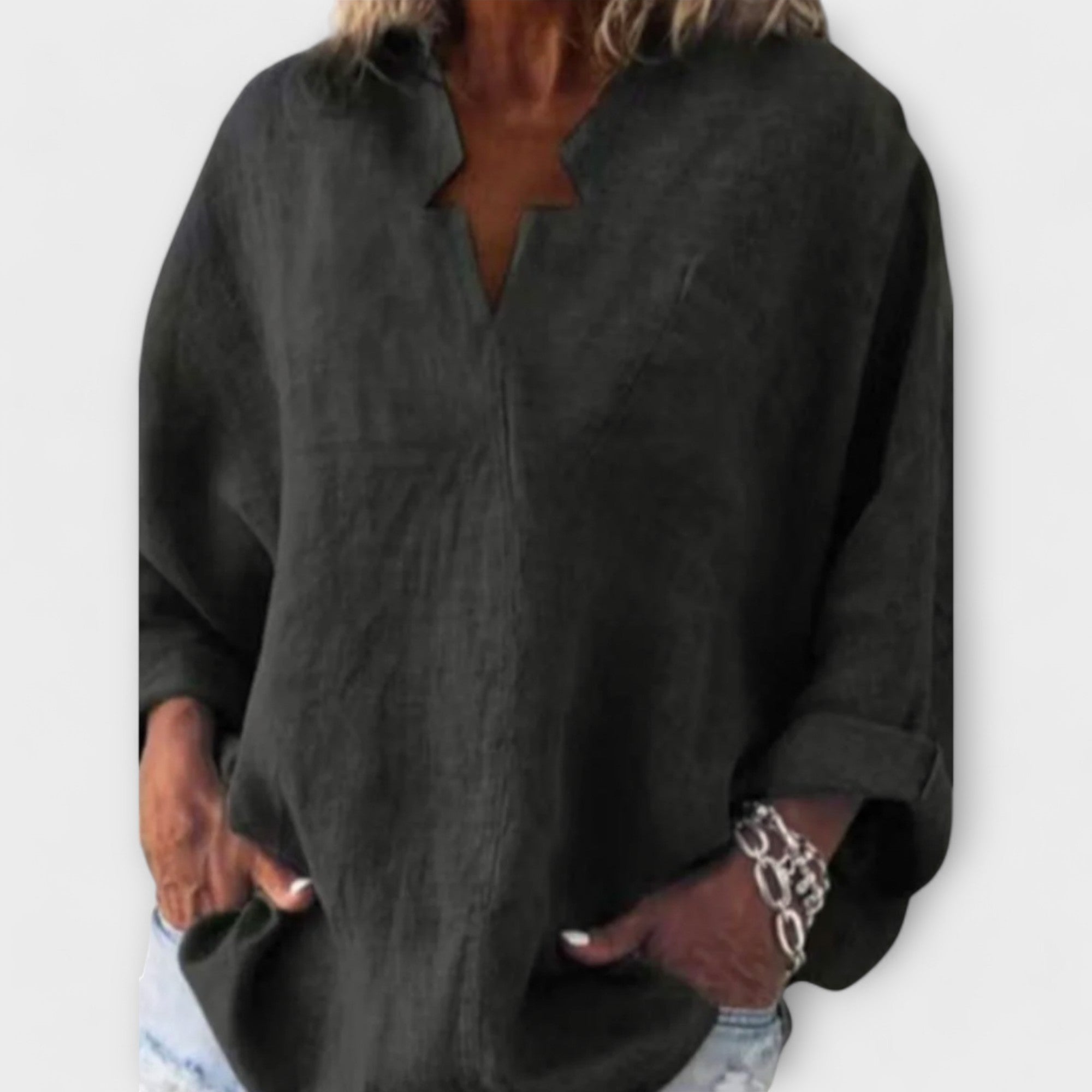 Rikarda - Blusa de Dama Elegante con Escote en V
