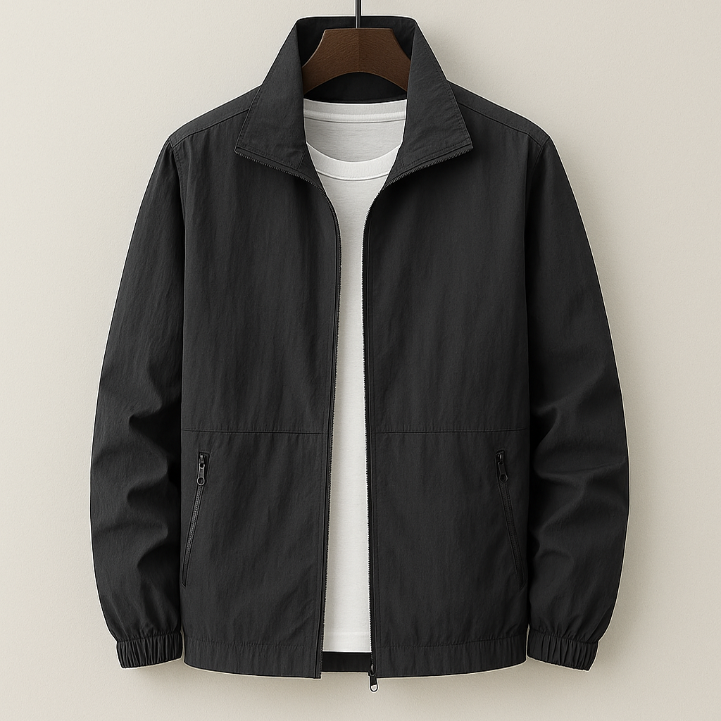 Veste légère décontractée à col montant