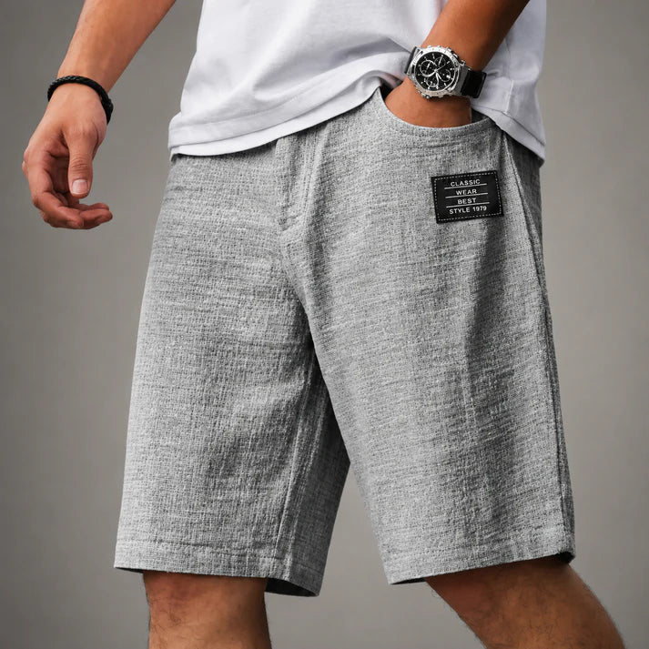 Short en lin texturé décontracté pour homme