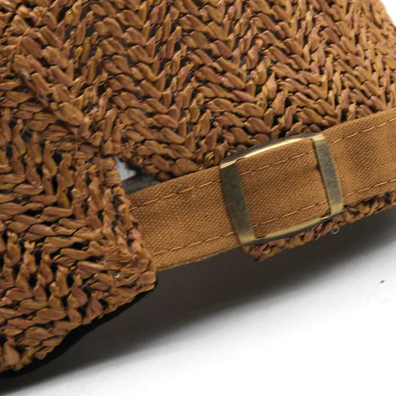 Casquette plate d'été en paille