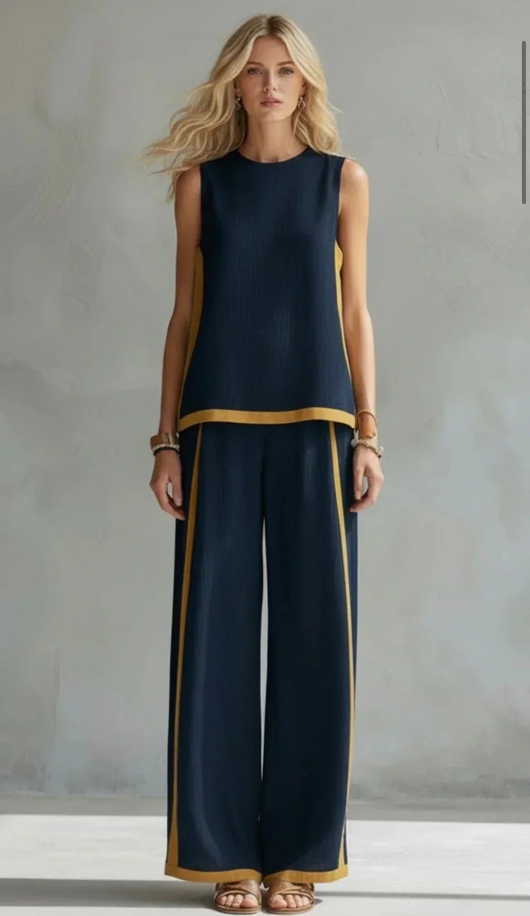 Ursula™ | Ensemble élégant de veste et de pantalons avec finitions contrastées