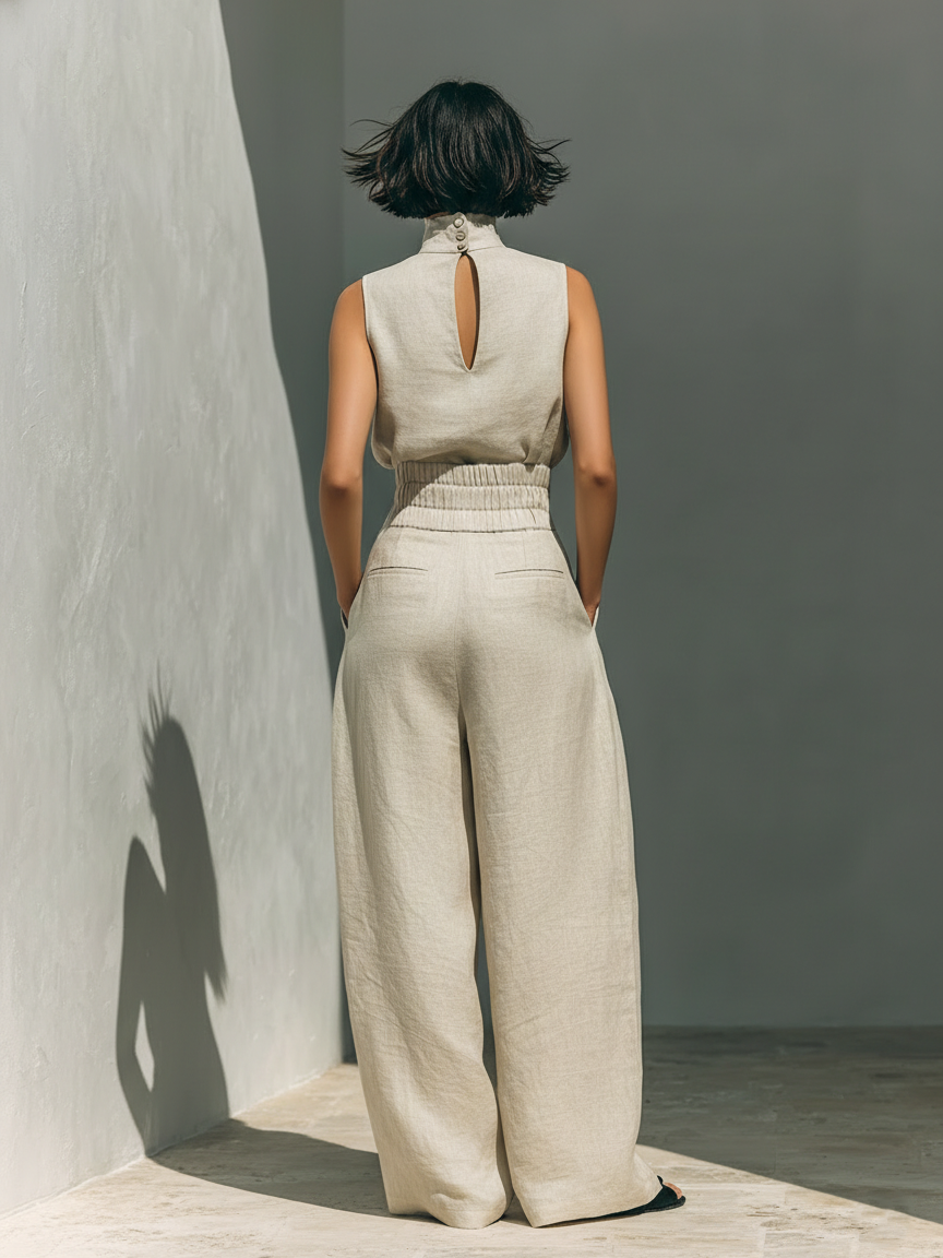 Elara™ | Ensemble léger sans manches avec pantalons larges