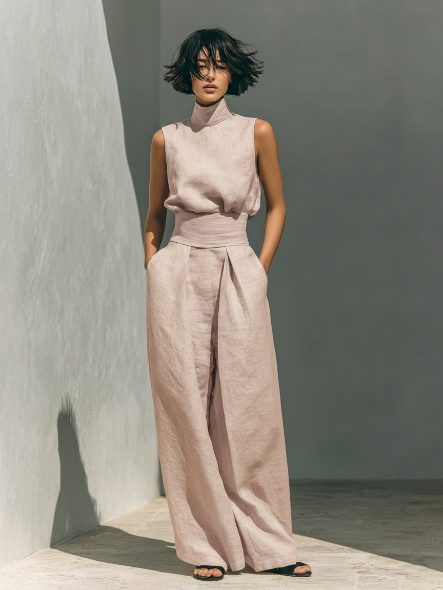 Elara™ | Ensemble léger sans manches avec pantalons larges