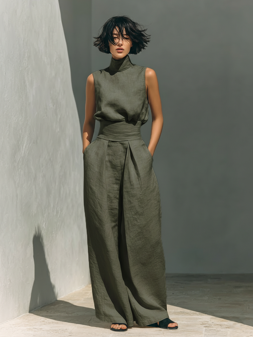 Elara™ | Ensemble léger sans manches avec pantalons larges