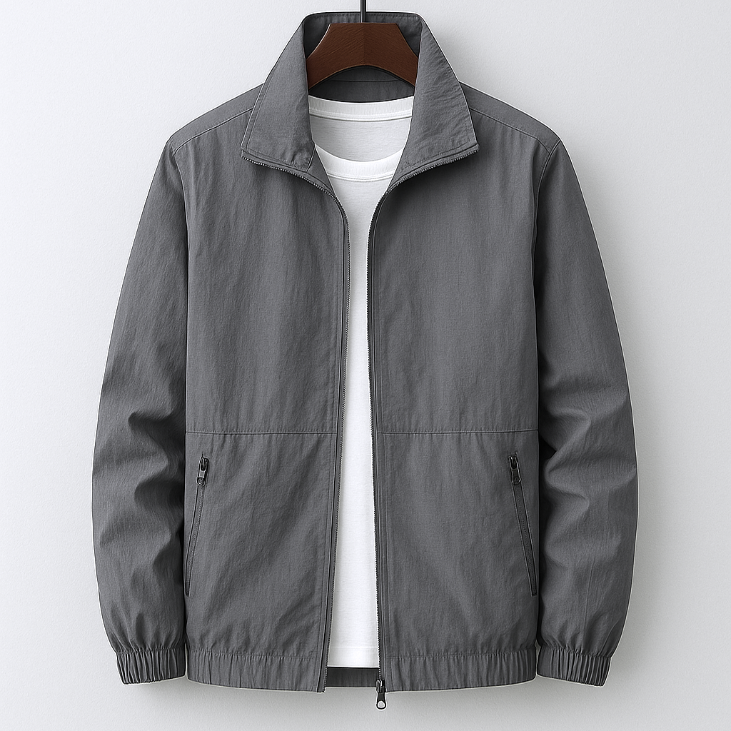 Veste légère décontractée à col montant