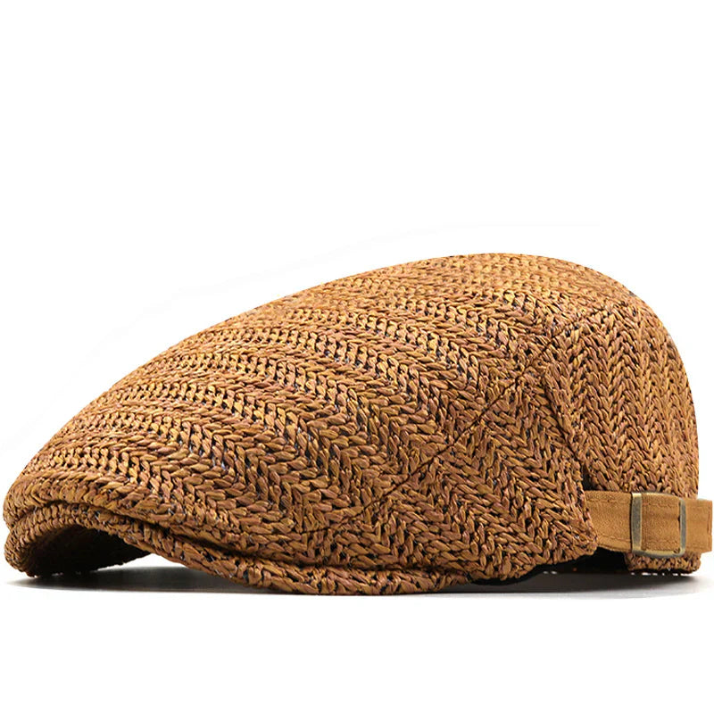Casquette plate d'été en paille
