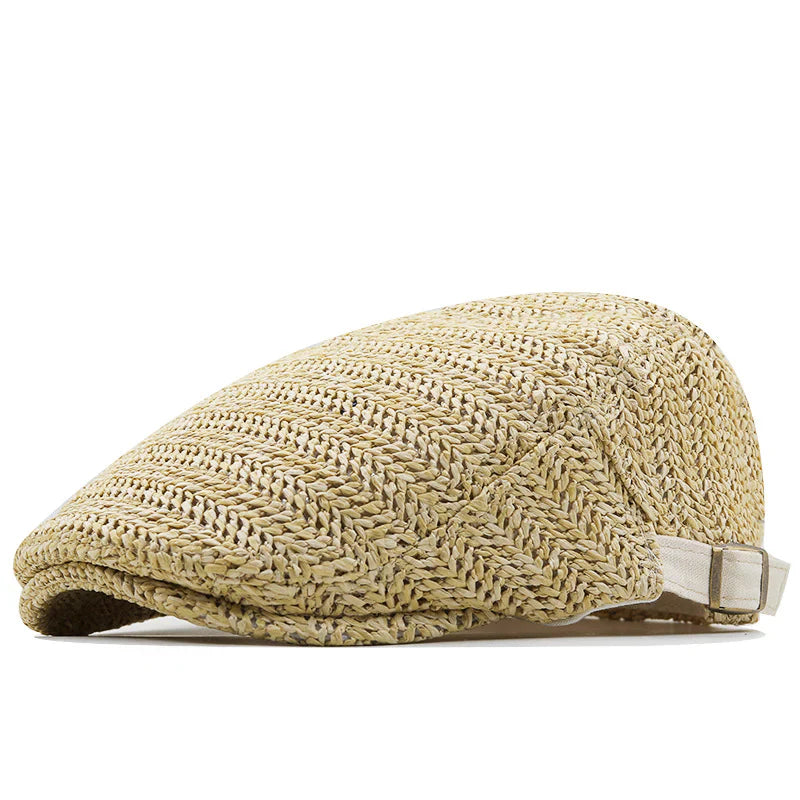 Casquette plate d'été en paille