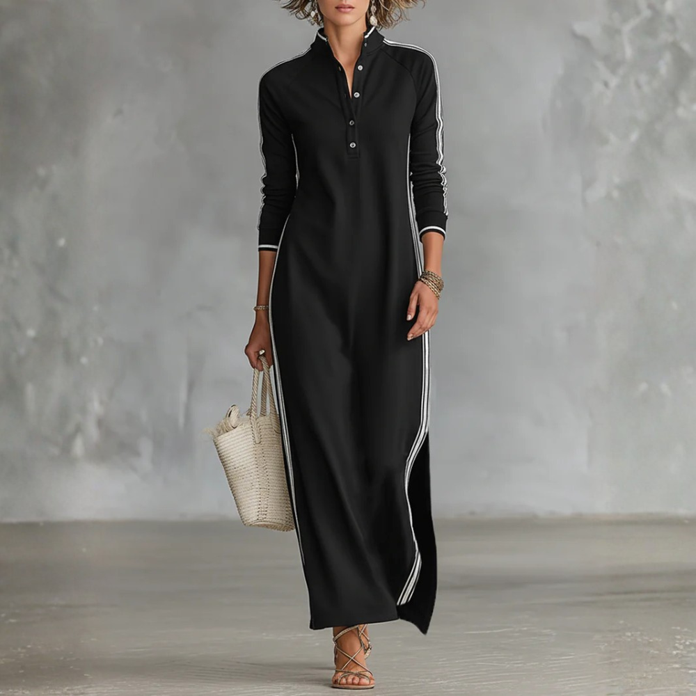Aurelia™ | Robe maxi avec boutons et col