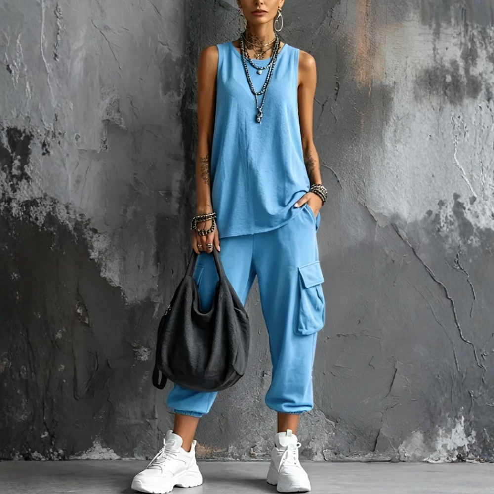 Ensemble d'intérieur sans manches style cargo