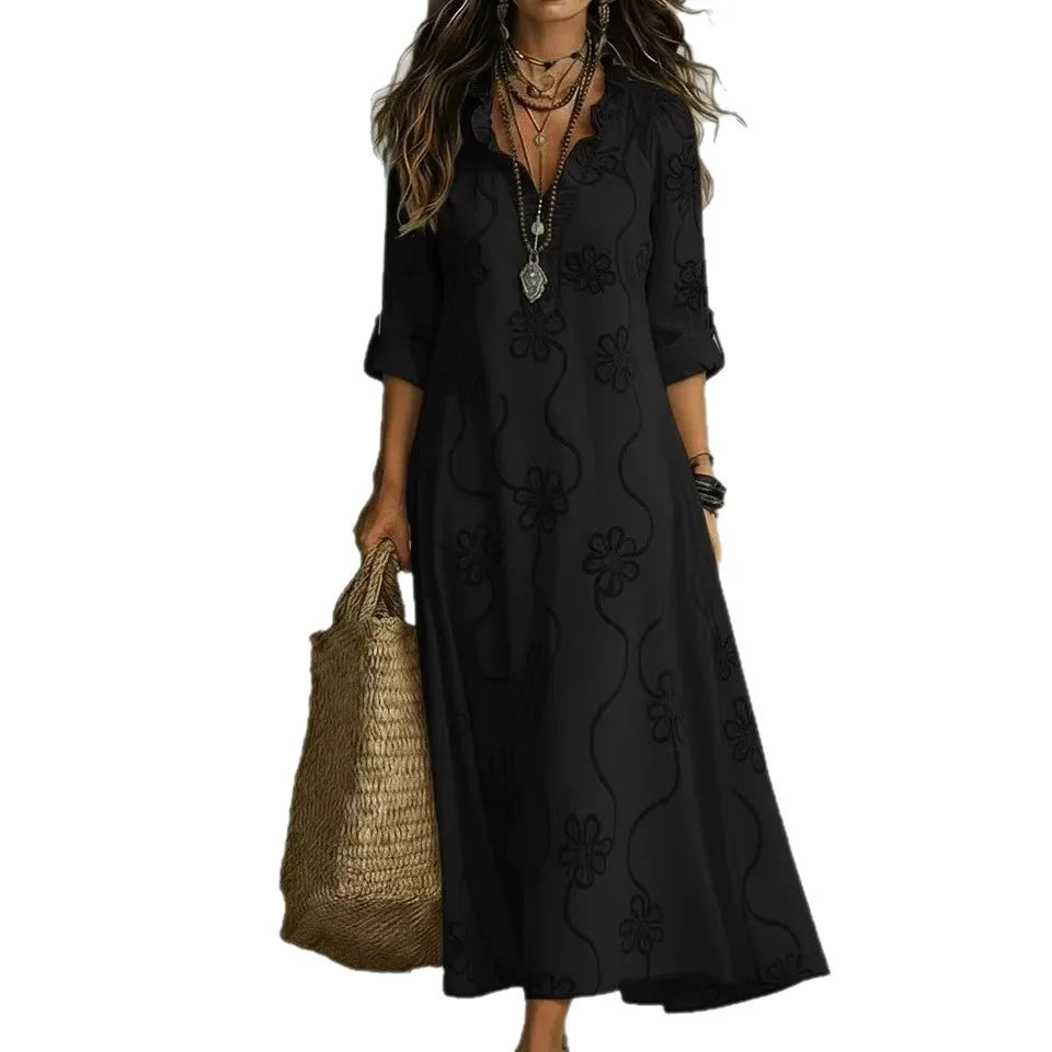 Robe maxi fleurie pour les journées d'été