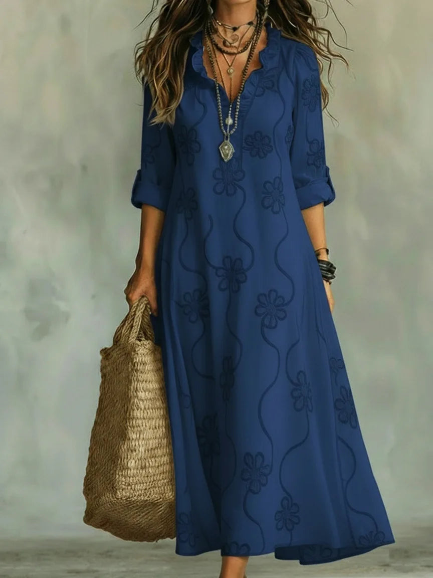 Robe maxi fleurie pour les journées d'été