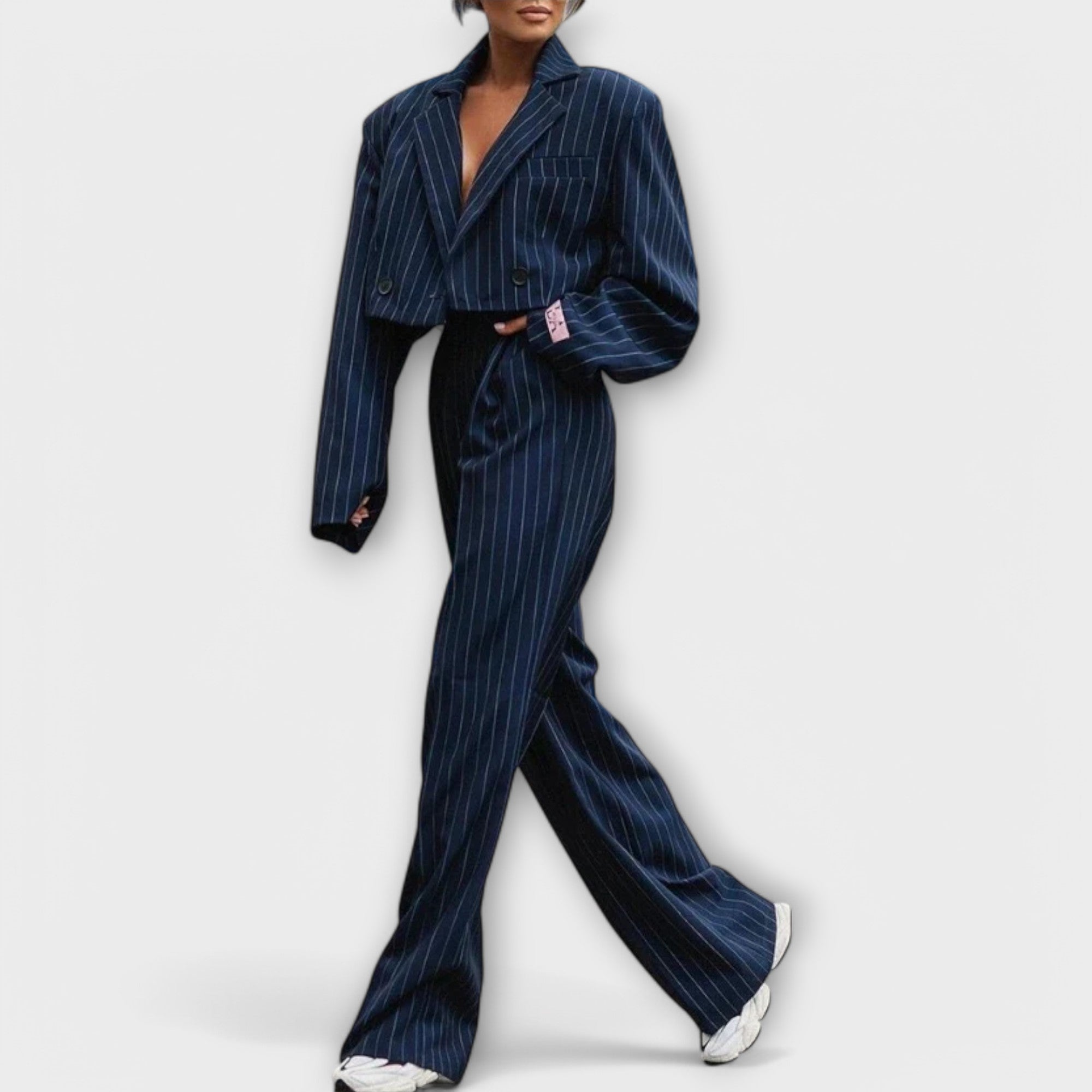 Costume à rayures pour femme