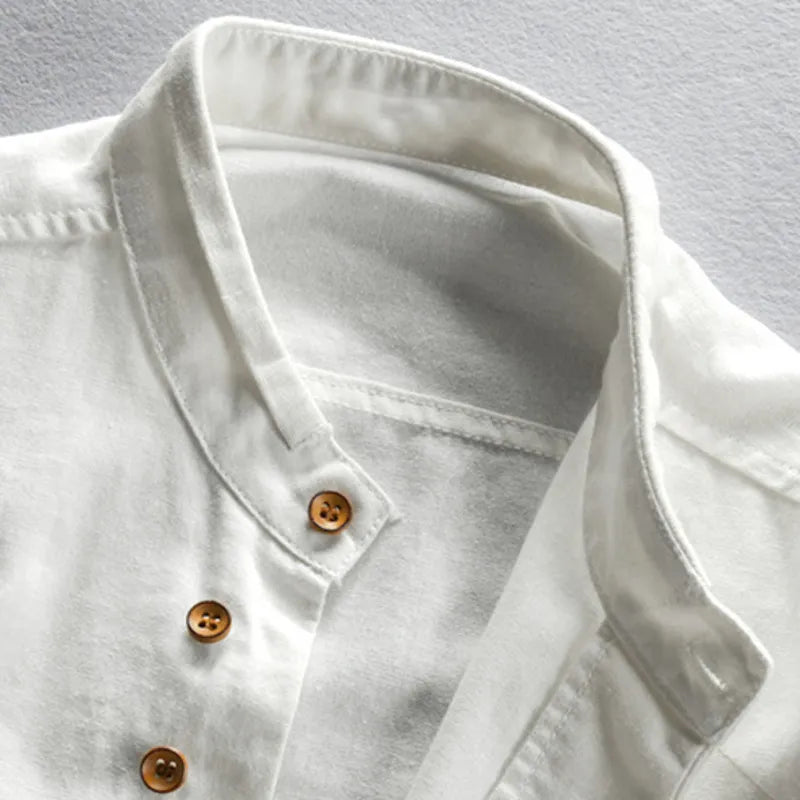 Chemise minimaliste à col mandarin