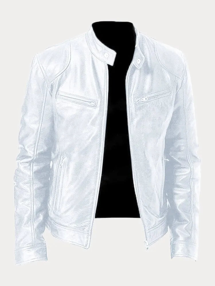 Veste en cuir décontractée