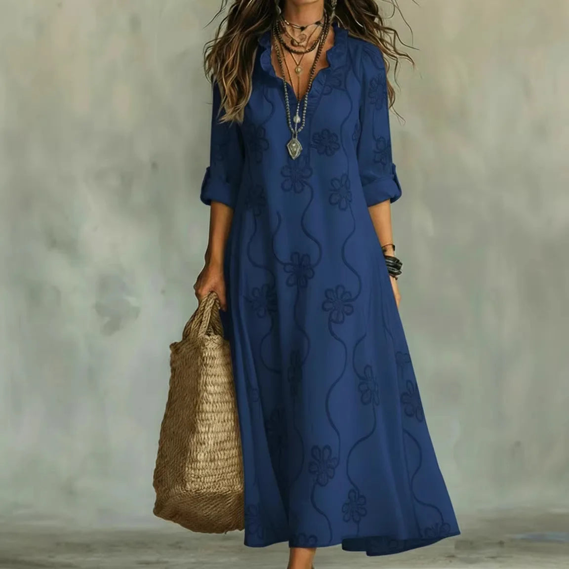 Robe maxi fleurie pour les journées d'été