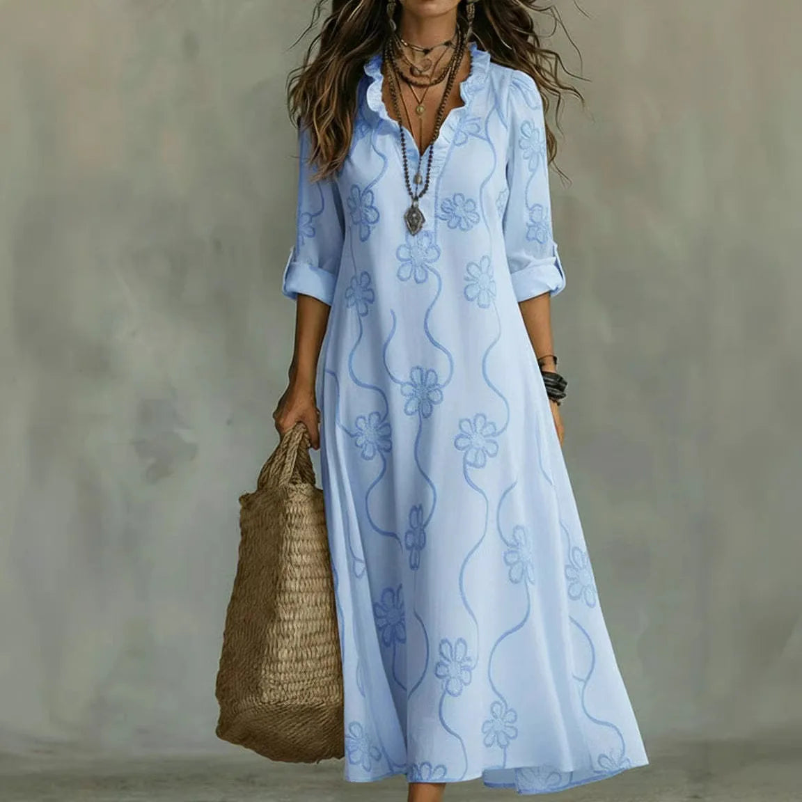 Robe maxi fleurie pour les journées d'été