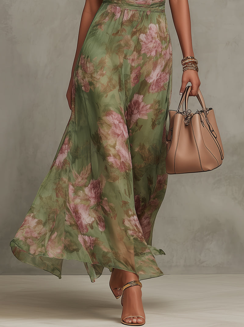Robe longue élégante à col halter