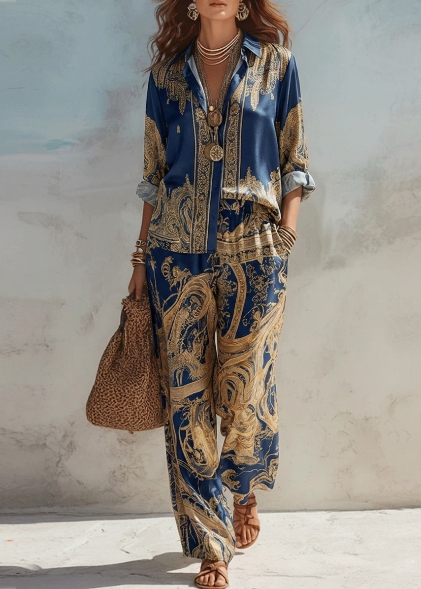 Costume deux pièces en satin