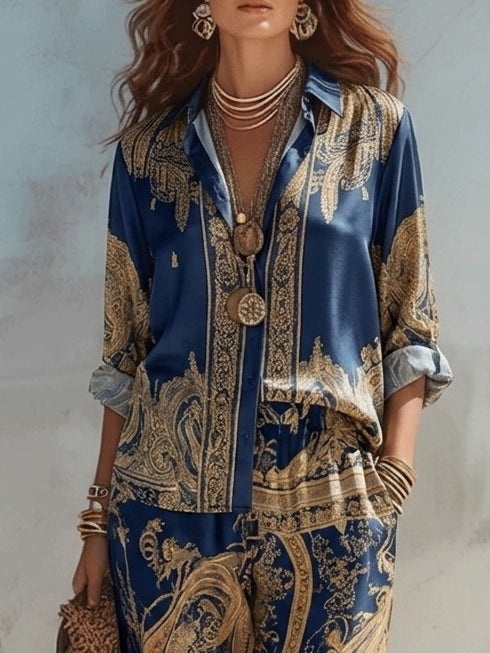 Costume deux pièces en satin