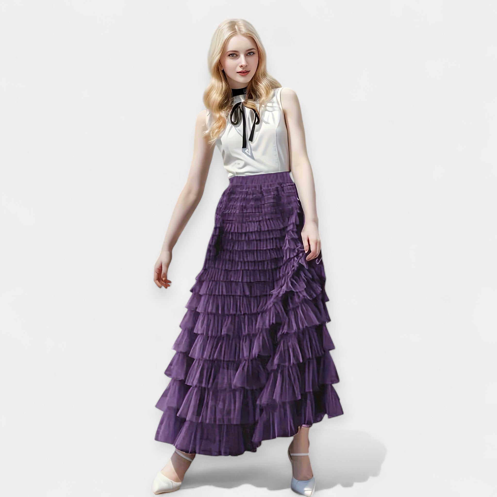 Jupe en Tulle avec Volume et Élégante