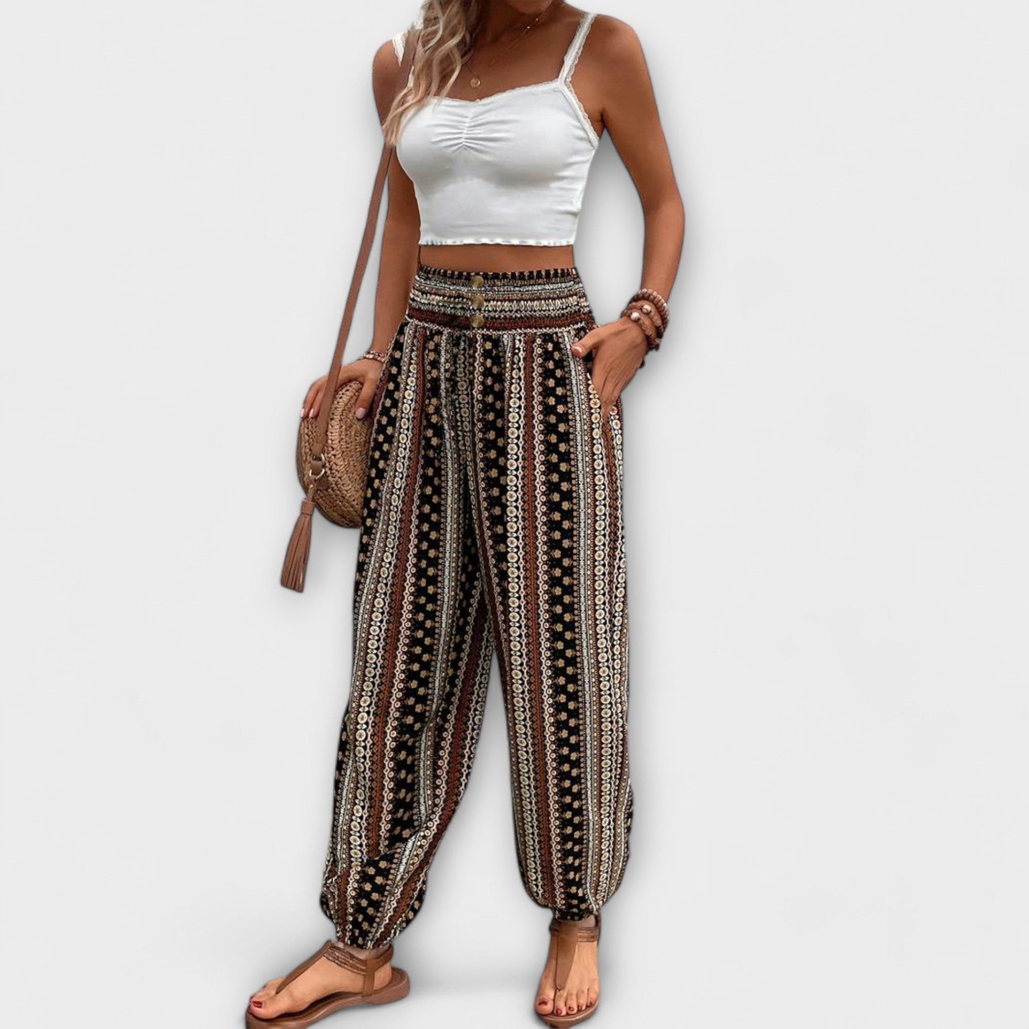 Pantalon avec Imprimé Ethnique