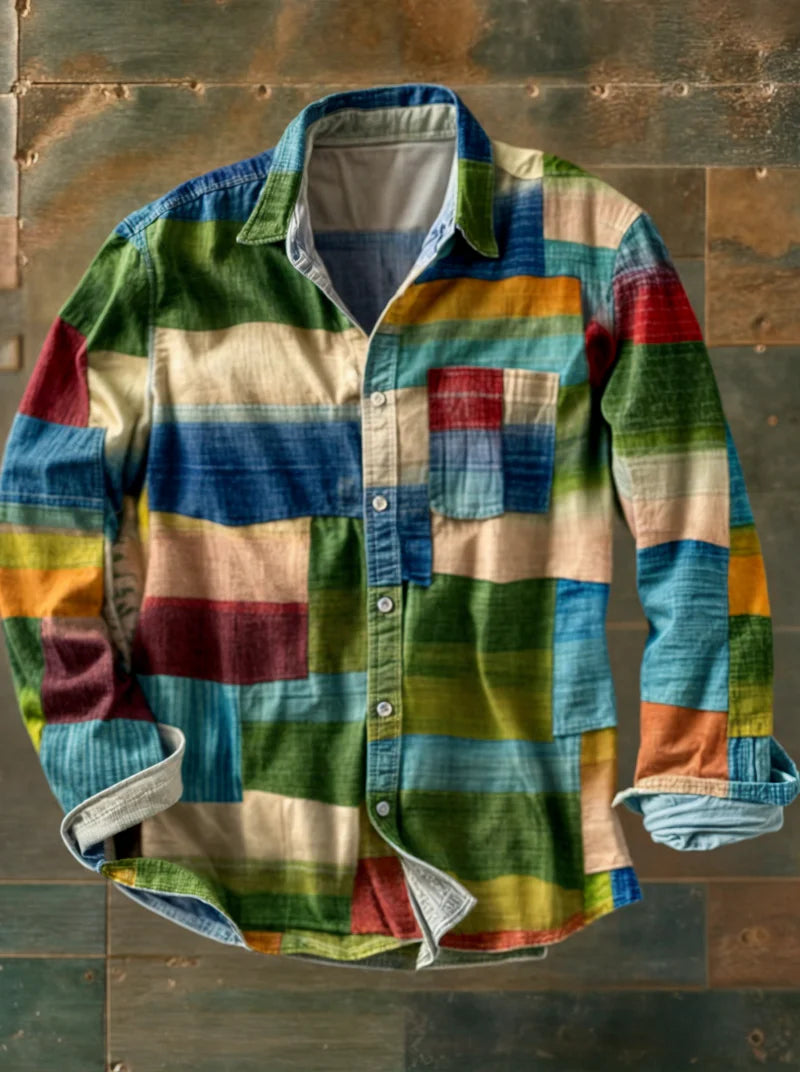Chemise à manches longues aux couleurs de l'arc-en-ciel