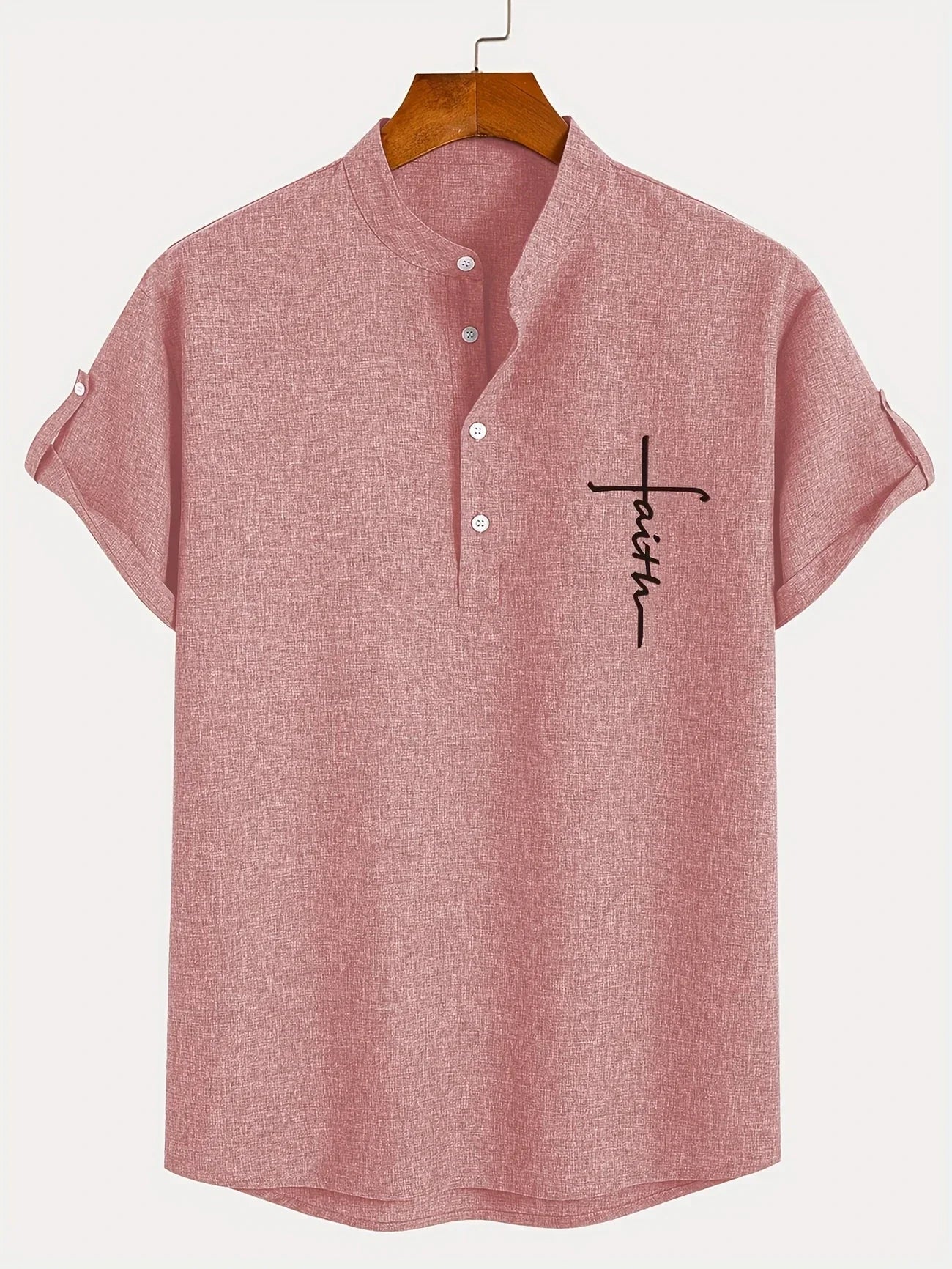 Chemise élégante à manches courtes et col montant