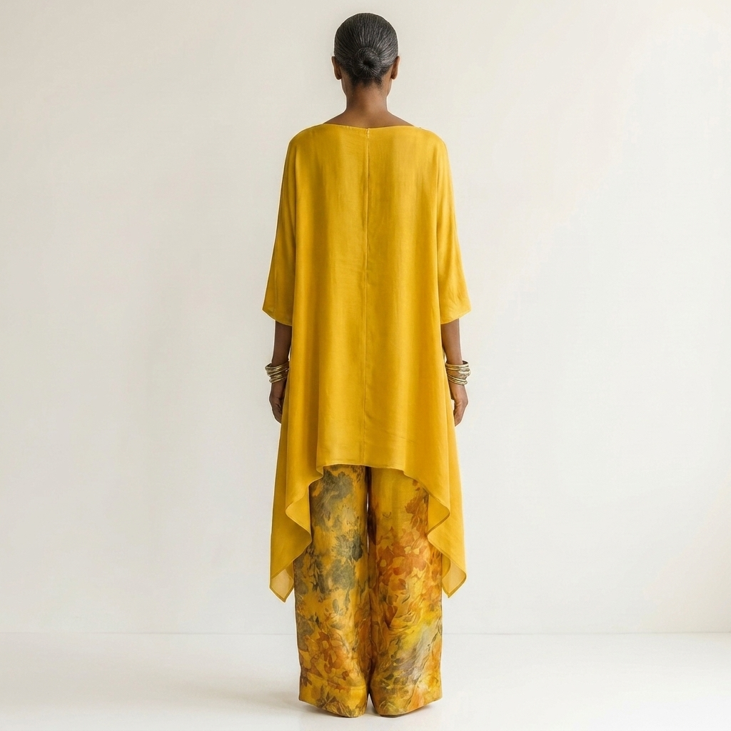 Ensemble deux pièces avec tunique asymétrique